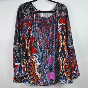Multi Color Long Sleeve Blouse